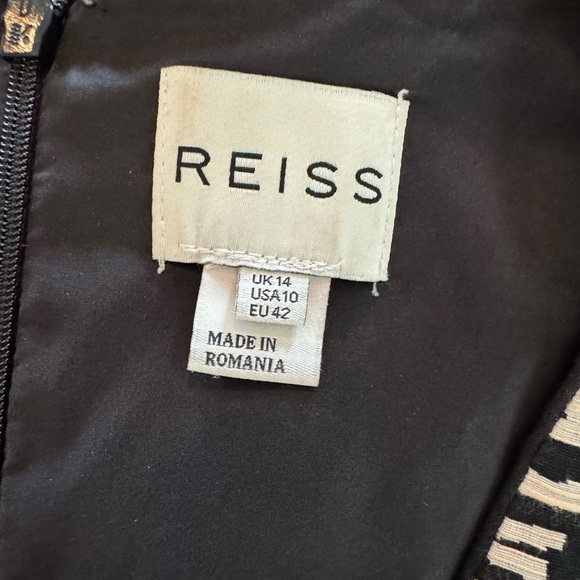 Reiss Black/White Culotte Hail Cotton Blend Playsuit Sz 10 - Picture 9 of 14